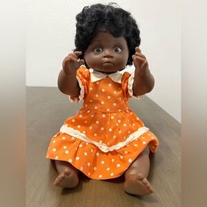 VINTAGE 70s DVP BLACK African American DOLL MADE IN DENMARK WITH ROOTED HAIR